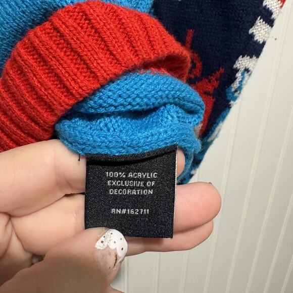 Blizzard Bay Santa Fishing Christmas Sweater Mens Large Ugly Christmas Sweater - Picture 5 of 6